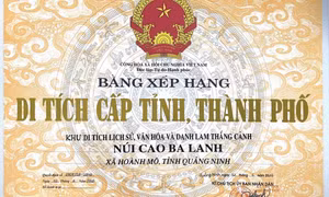Núi Cao Ba Lanh được xếp hạng Di tích cấp tỉnh