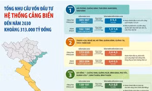 Tổng nhu cầu vốn đầu tư cảng biển đến năm 2030 khoảng 313.000 tỷ đồng