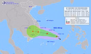 Thời tiết ngày 25/10: Áp thấp nhiệt đới phía Tây Bắc quần đảo Trường Sa, gió giật cấp 8