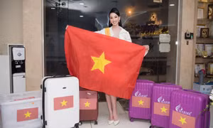 Ái Nhi mang hơn 80 kg hành lý lên đường dự thi Miss Intercontinental