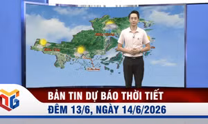 Bản tin dự báo thời tiết đêm 13, ngày 14/6/2026