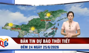 Dự báo thời tiết đêm 24, ngày 25/6/2026