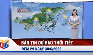 Dự báo thời tiết đêm 29, ngày 30/6/2026