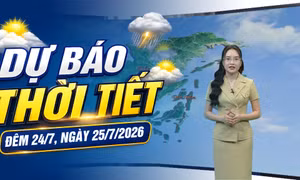 Bản tin dự báo thời tiết đêm 24/7, ngày 25/7/2026