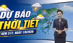Bản tin dự báo thời tiết đêm 31/7, ngày 1/8/2026