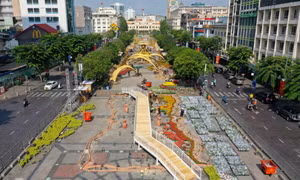 Đường hoa Nguyễn Huệ trước ngày mở cửa