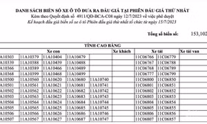 Nhiều biển số xe ô tô siêu đẹp sắp được đấu giá
