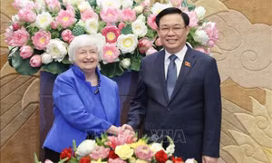 Chủ tịch Quốc hội Vương Đình Huệ tiếp Bộ trưởng Tài chính Hoa Kỳ Janet Yellen