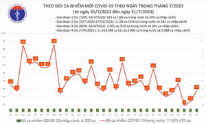 Ngày 31/7: Số mắc COVID-19 mới tăng gấp đôi, lên 28 ca