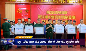 Đại tướng Phan Văn Giang thăm và làm việc tại đảo Trần