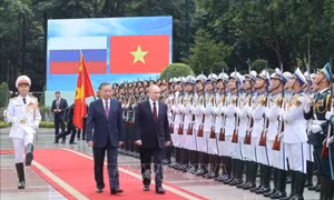 Chủ tịch nước Tô Lâm chủ trì lễ đón chính thức Tổng thống Liên bang Nga Vladimir Putin
