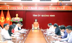 Đồng chí Trịnh Thị Minh Thanh, Phó Bí thư Thường trực Tỉnh uỷ làm việc với Văn phòng Tỉnh uỷ