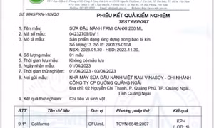 Vinasoy: Lô sữa đậu nành bị Nhật thu hồi nhiễm coliform khi vận chuyển