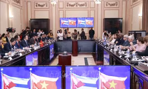 Chủ tịch Quốc hội Vương Đình Huệ hội đàm với Chủ tịch Quốc hội Cuba