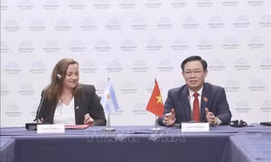 Chủ tịch Quốc hội Vương Đình Huệ hội đàm với Chủ tịch Hạ viện Cộng hòa Argentina
