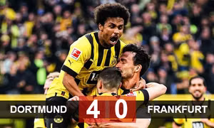 Kết quả Dortmund 4-0 Frankfurt: Đòi lại ngôi đầu từ tay Bayern