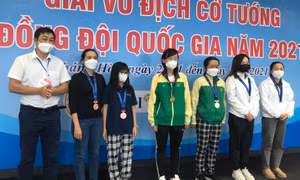 Quảng Ninh giành 9 huy chương tại Giải vô địch đồng đội cờ tướng quốc gia năm 2021