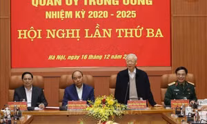 Tổng Bí thư Nguyễn Phú Trọng dự Hội nghị lần thứ ba Quân ủy Trung ương nhiệm kỳ 2020-2025