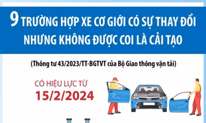 9 trường hợp xe cơ giới có sự thay đổi nhưng không được coi là cải tạo