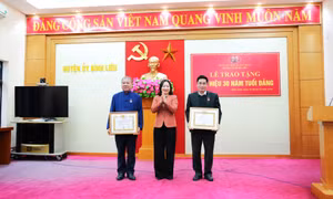 Bình Liêu: Trao tặng huy hiệu 30 năm tuổi Đảng cho 2 đảng viên