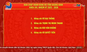 Danh sách Ban Chấp hành Đảng bộ tỉnh Quảng Ninh nhiệm kỳ 2025-2030