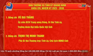 Danh sách Ban Thường vụ Tỉnh ủy Quảng Ninh nhiệm kỳ 2025-2030