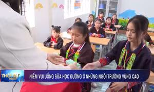 Niềm vui uống sữa học đường ở những ngôi trường vùng cao