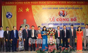 Công bố Quyết định xã Quảng Lợi đạt chuẩn NTM và Quyết định thành lập Đảng bộ xã Quảng Tân, tháng 1-2020