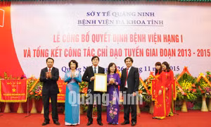 Bệnh viện Đa khoa Quảng Ninh đạt chuẩn bệnh viện hạng I, tháng 11-2015