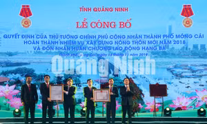 Công bố quyết định công nhận TP Móng Cái hoàn thành chương trình xây dựng NTM, tháng 11-2019