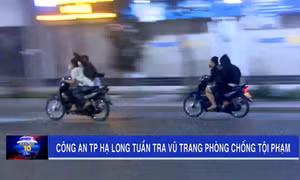 Công an TP Hạ Long tuần tra vũ trang phòng chống tội phạm