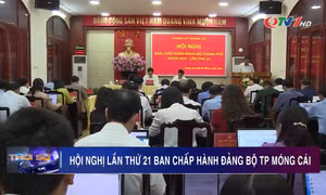 Chủ tịch UBND tỉnh Cao Tường Huy dự hội nghị Ban Chấp hành Đảng bộ TP Móng Cái