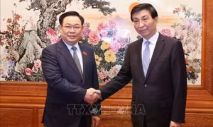 Chủ tịch Quốc hội Vương Đình Huệ hội kiến Chủ tịch Chính hiệp toàn quốc Trung Quốc Vương Hộ Ninh
