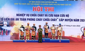 Hải Hà: Sôi nổi hội thi nghiệp vụ chữa cháy và cứu nạn cứu hộ