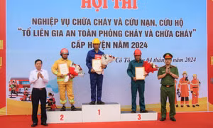 Cô Tô: Tổ chức hội thi nghiệp vụ chữa cháy và cứu nạn, cứu hộ 