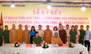Công an TP Hạ Long: Ký kết phối hợp tuyên truyền phổ biến đảm bảo TT, ATGT