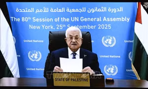 Khóa họp 80 ĐHĐ LHQ: Tổng thống Palestine khẳng định Hamas không giữ vai trò trong nhà nước tương lai