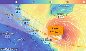Bão số 10, giật cấp 15, tốc độ nhanh, cách thành phố Huế khoảng 170km về phía đông