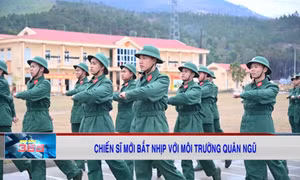 Chiến sĩ mới bắt nhịp với môi trường quân ngũ