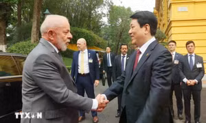 Chủ tịch nước Lương Cường chủ trì lễ đón chính thức Tổng thống Brazil