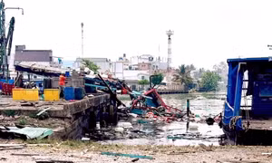 Cháy nổ tàu cá ở An Giang khiến 5 người bị thương
