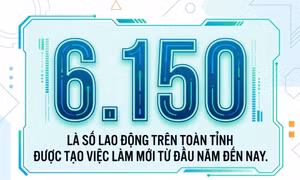 6.150 - là số lao động trên toàn tỉnh được tạo việc làm mới từ đầu năm đến nay