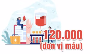 120.000 (đơn vị máu) - là mục tiêu của chiến dịch vận động hiến máu Hành trình đỏ năm 2026