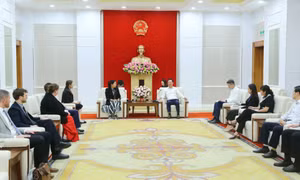 Lãnh đạo UBND tỉnh Quảng Ninh tiếp xã giao Đoàn đại biểu Hội đồng Giao lưu Chính trị Ô-xtrây-li-a