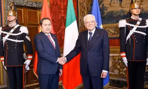 Chủ tịch Quốc hội Trần Thanh Mẫn hội kiến Tổng thống Italia Sergio Mattarella