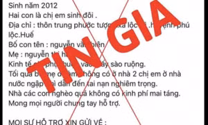 Đăng thông tin giả kêu gọi khẩn cấp xin hỗ trợ mai táng