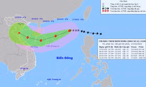 Đạt cường độ cực đại, bão số 6 (bão Nesat) sẽ suy yếu do 'vấp' không khí lạnh