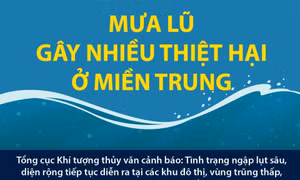 Mưa lũ gây nhiều thiệt hại ở miền Trung