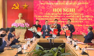 Tiên Yên: Tổ chức lại các cơ quan, phòng, ban, đơn vị trực thuộc Huyện ủy, HĐND, UBND huyện