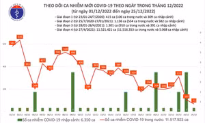 Ngày 25/12: Chỉ có 71 ca COVID-19 mới, thấp nhất trong nhiều tháng qua